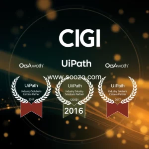 Artistic representation for CGI named UiPath Industry Solutions Partner of the Year in Global and EMEA Regions