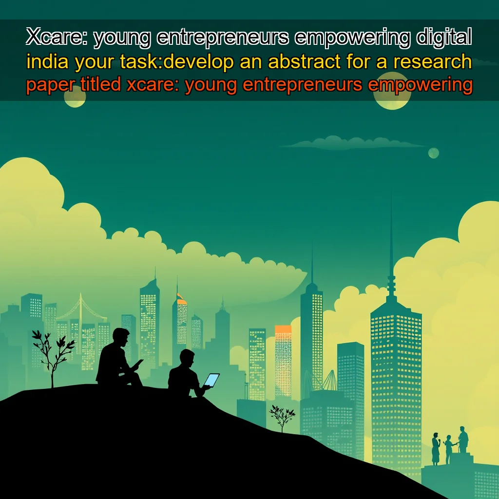 You are currently viewing Xcare: young entrepreneurs empowering digital india


 your task:develop an abstract for a research paper titled xcare: young entrepreneurs empowering digital india.