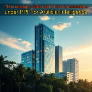 Artistic representation for TN to develop 2 million sq ft IT hub in Coimbatore under PPP for Artificial Intelligence