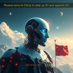 Artistic representation for Russia turns to China to step up AI race against US