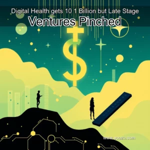 Artistic representation for Digital Health gets 10 1 Billion but Late Stage Ventures Pinched
