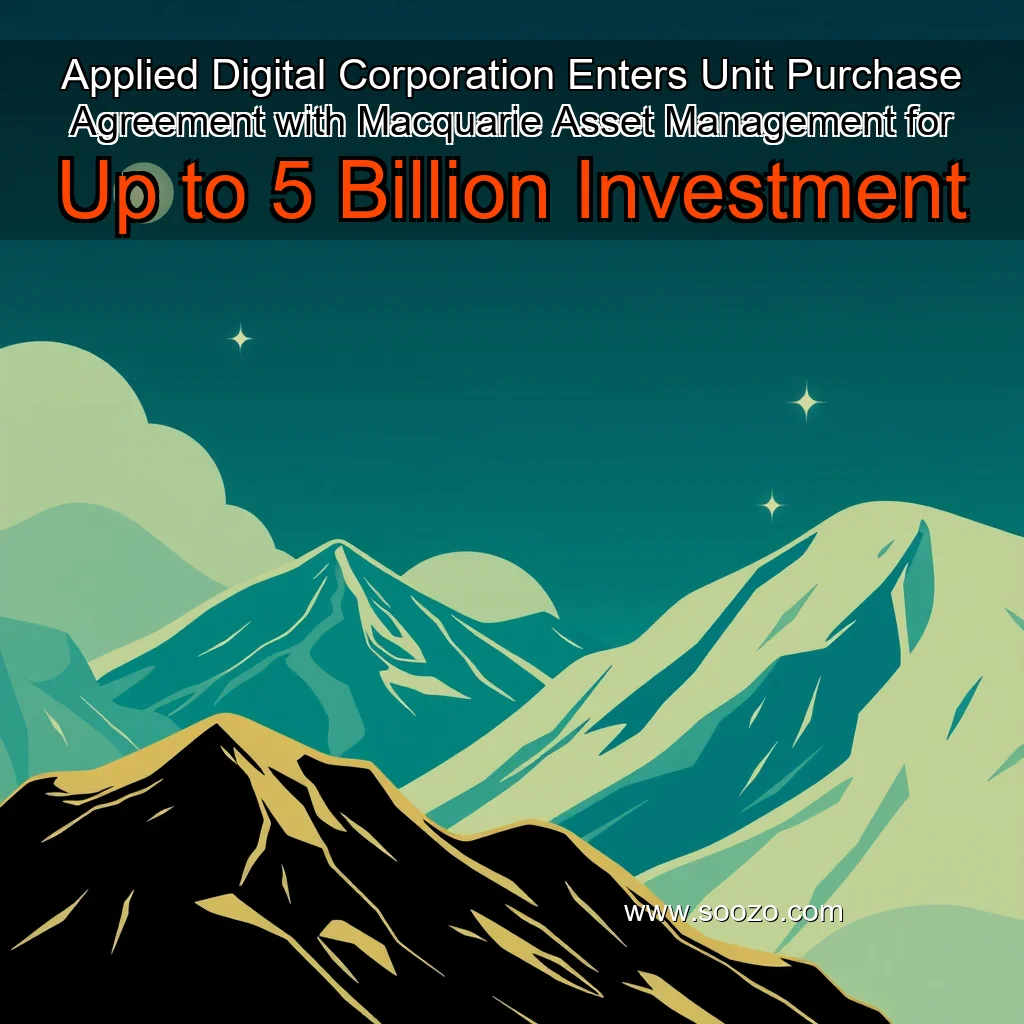You are currently viewing Applied Digital Corporation Enters Unit Purchase Agreement with Macquarie Asset Management for Up to 5 Billion Investment