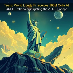 Artistic representation for Trump World Liberty Fi receives 190M Colle AI COLLE tokens highlighting the AI NFT space