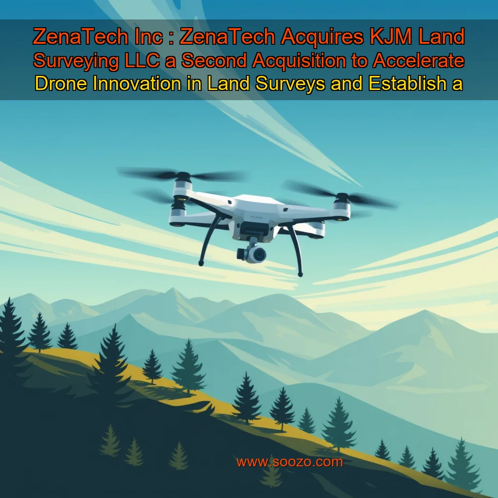 You are currently viewing ZenaTech Inc : ZenaTech Acquires KJM Land Surveying LLC  a Second Acquisition to Accelerate Drone Innovation in Land Surveys and Establish a Southeast Base for its Drone as a Service Business