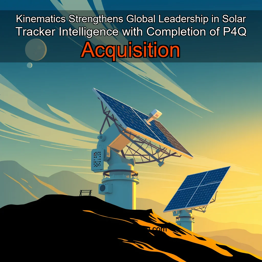You are currently viewing Kinematics Strengthens Global Leadership in Solar Tracker Intelligence with Completion of P4Q Acquisition