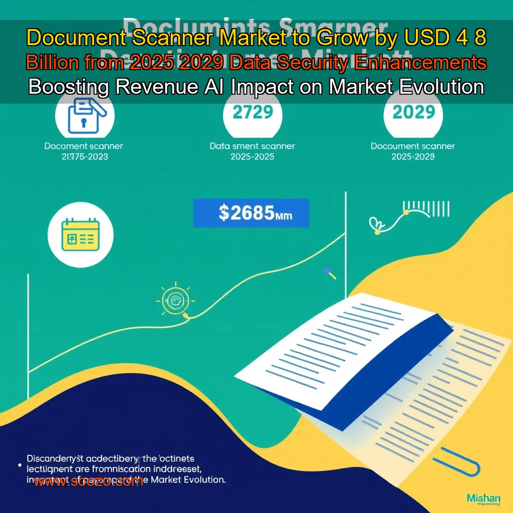 You are currently viewing Document Scanner Market to Grow by USD 4  8 Billion from 2025  2029  Data Security Enhancements Boosting Revenue  AI Impact on Market Evolution