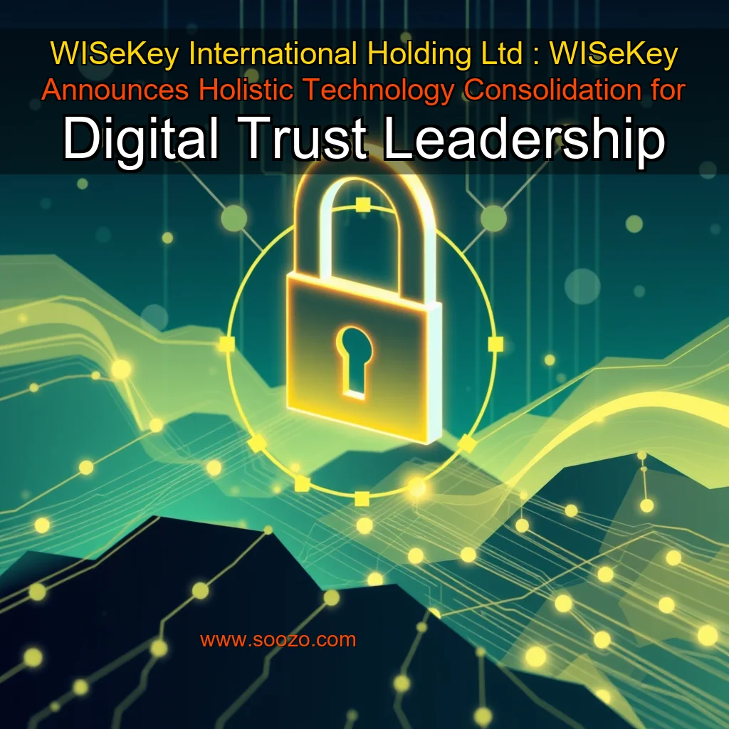 You are currently viewing WISeKey International Holding Ltd : WISeKey Announces Holistic Technology Consolidation for Digital Trust Leadership