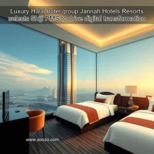 Artistic representation for Luxury Halal hotel group Jannah Hotels Resorts selects Shiji PMS to drive digital transformation