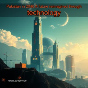 Artistic representation for Pakistan in 2040 A future reimagined through technology
