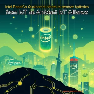 Artistic representation for Intel PepsiCo Qualcomm others to remove batteries from IoT as Ambient IoT Alliance