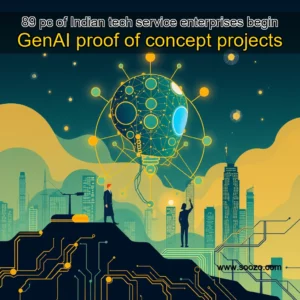 Artistic representation for 89 pc of Indian tech service enterprises begin GenAI proof of concept projects