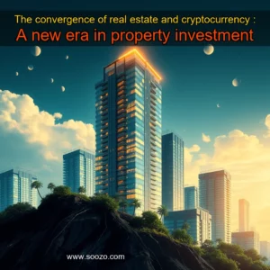 Artistic representation for The convergence of real estate and cryptocurrency : A new era in property investment