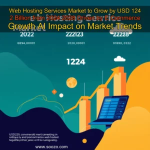 Artistic representation for Web Hosting Services Market to Grow by USD 124 2 Billion from 2024 2028 Driven by E Commerce Growth AI Impact on Market Trends