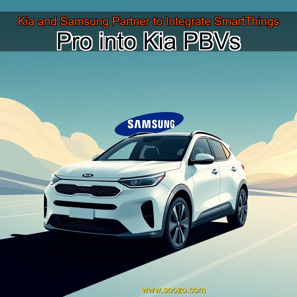 Artistic representation for Kia and Samsung Partner to Integrate SmartThings Pro into Kia PBVs