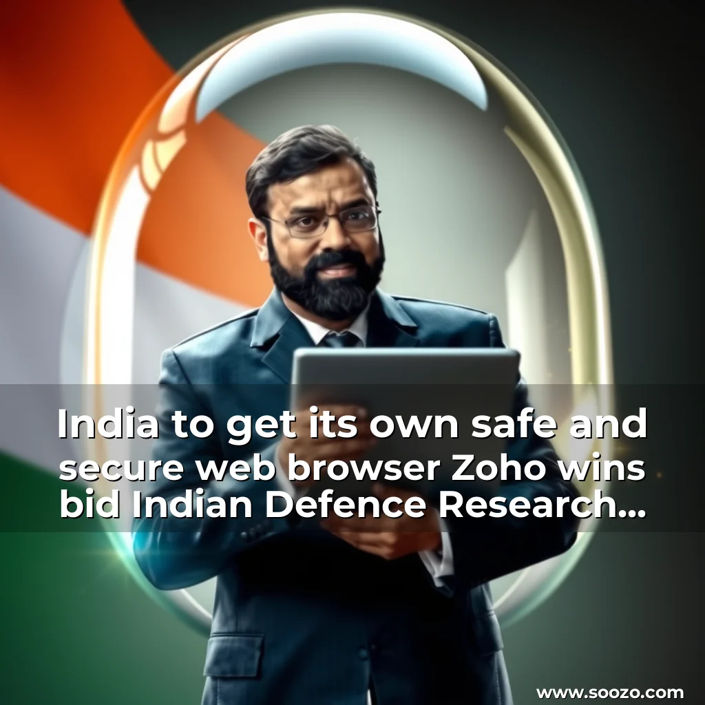 Artistic representation for India to get its own safe and secure web browser Zoho wins bid Indian Defence Research Wing