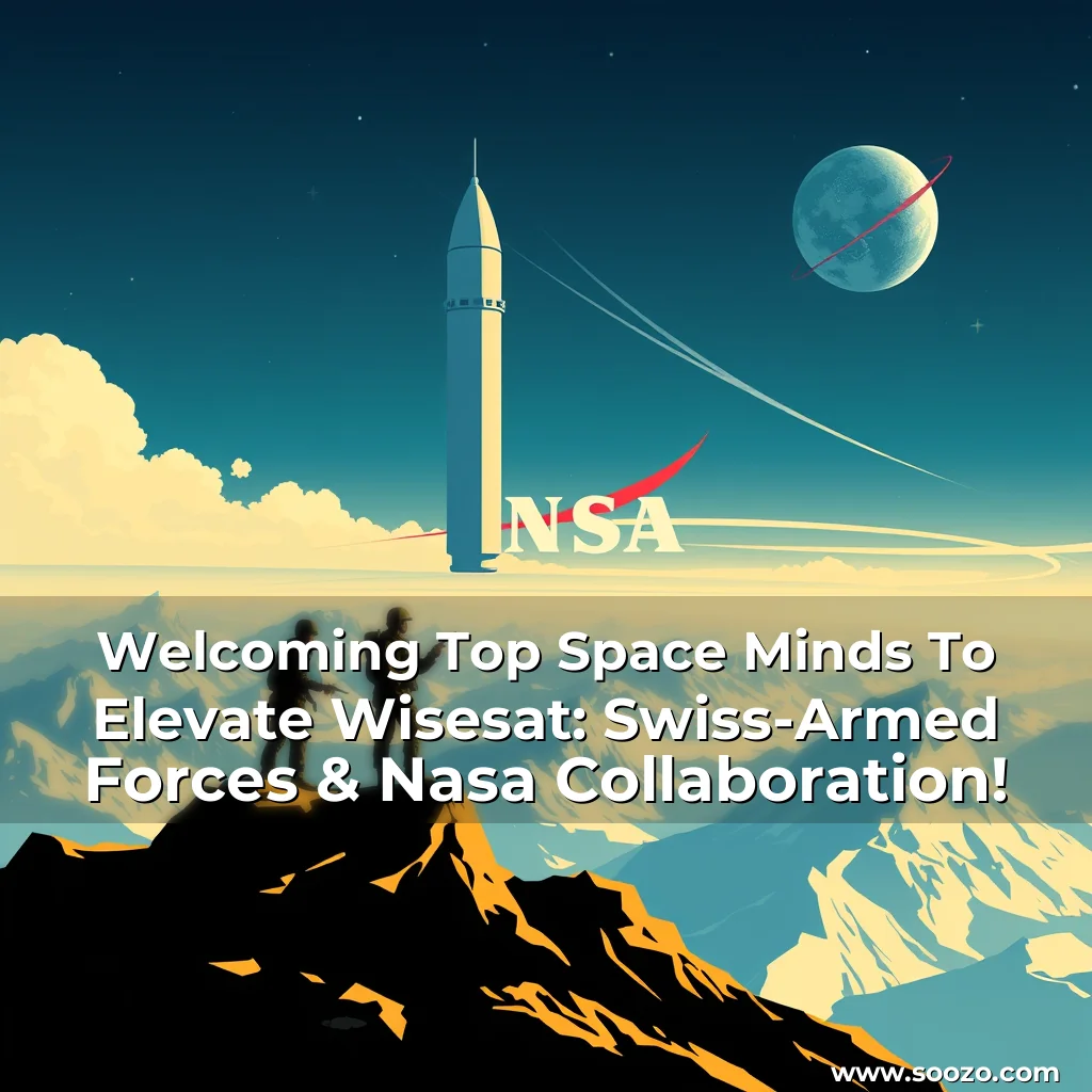 Artistic representation for Welcoming Top Space Minds To Elevate Wisesat: Swiss-Armed Forces & Nasa Collaboration!