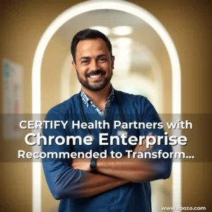 Artistic representation for CERTIFY Health Partners with Chrome Enterprise Recommended to Transform Healthcare Operations on ChromeOS