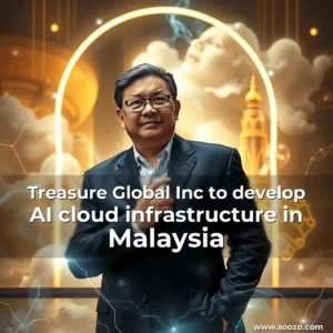 Artistic representation for Treasure Global Inc to develop AI cloud infrastructure in Malaysia