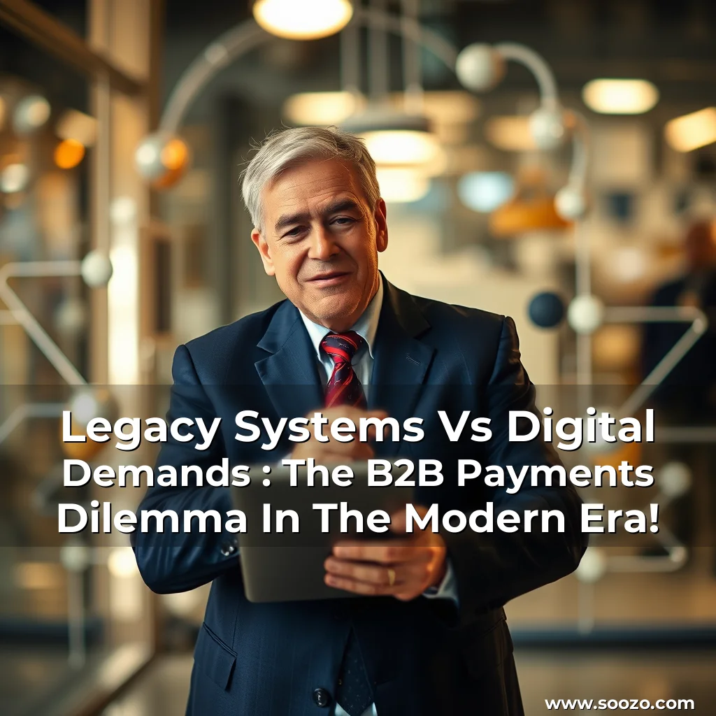 Artistic representation for Legacy Systems Vs Digital Demands : The B2B Payments Dilemma In The Modern Era!