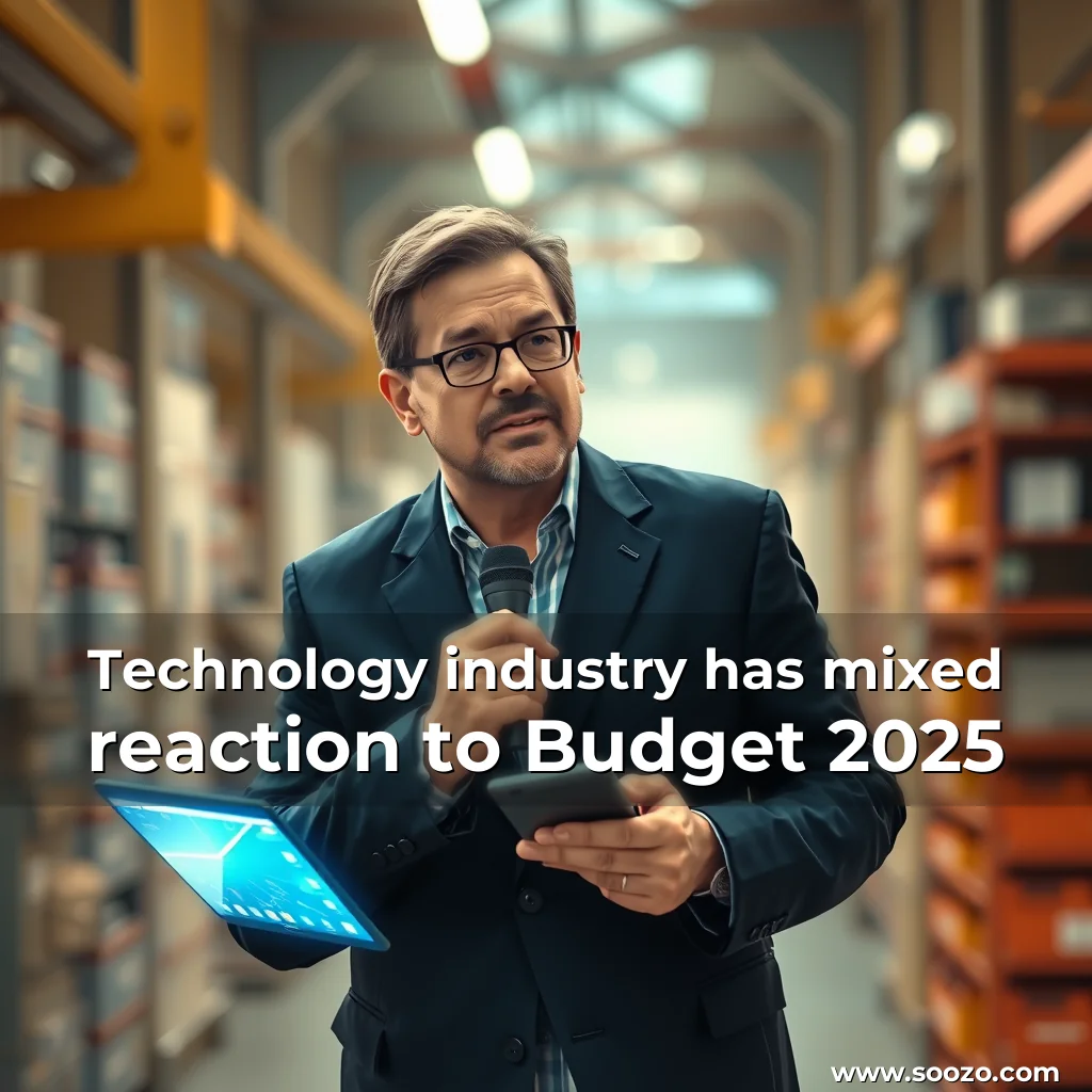 Artistic representation for Technology industry has mixed reaction to Budget 2025