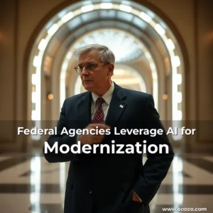 Artistic representation for Federal Agencies Leverage AI for Modernization