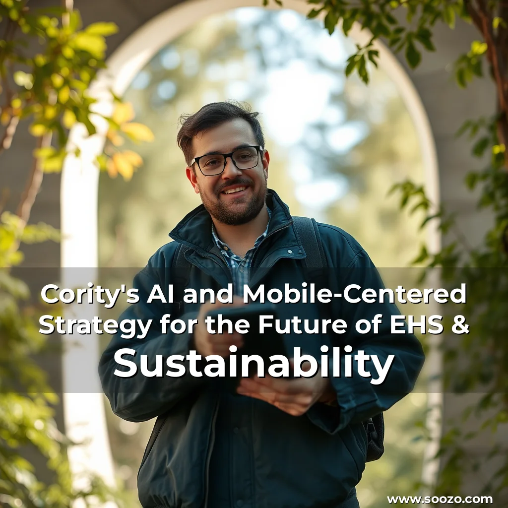 Artistic representation for Cority's AI and Mobile-Centered Strategy for the Future of EHS & Sustainability