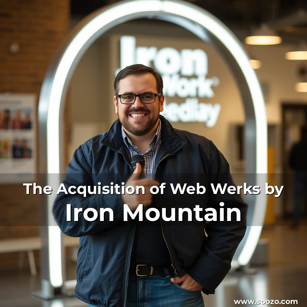 Artistic representation for The Acquisition of Web Werks by Iron Mountain