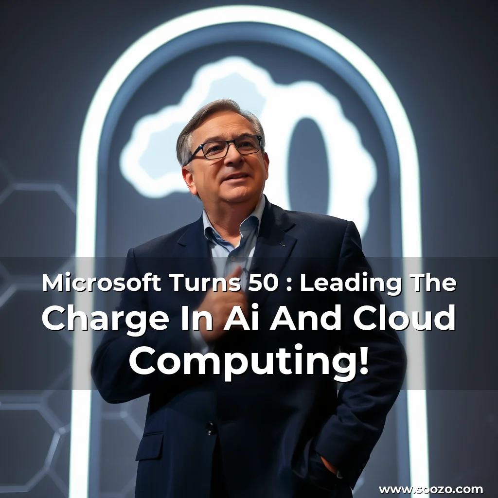 Artistic representation for Microsoft Turns 50 : Leading The Charge In Ai And Cloud Computing!