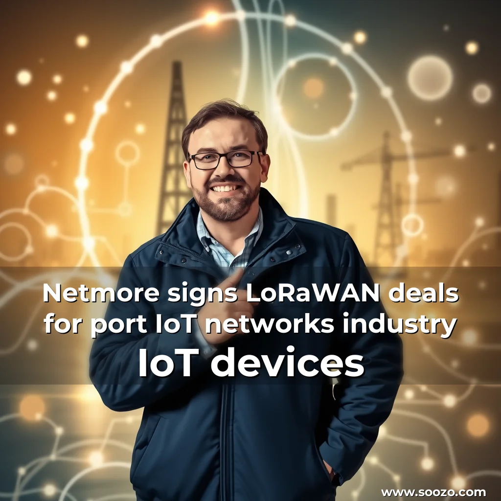 Artistic representation for Netmore signs LoRaWAN deals for port IoT networks industry IoT devices