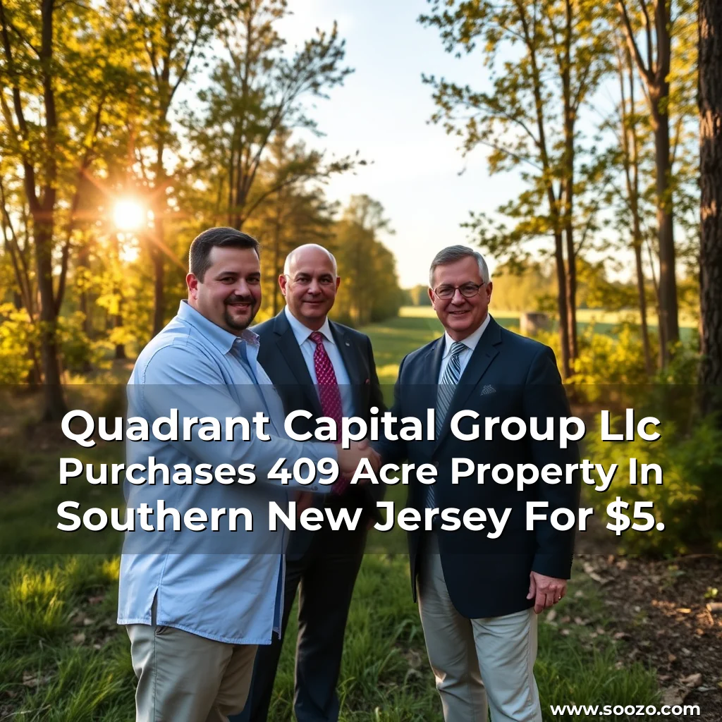 Artistic representation for Quadrant Capital Group Llc Purchases 409 Acre Property In Southern New Jersey For $5.