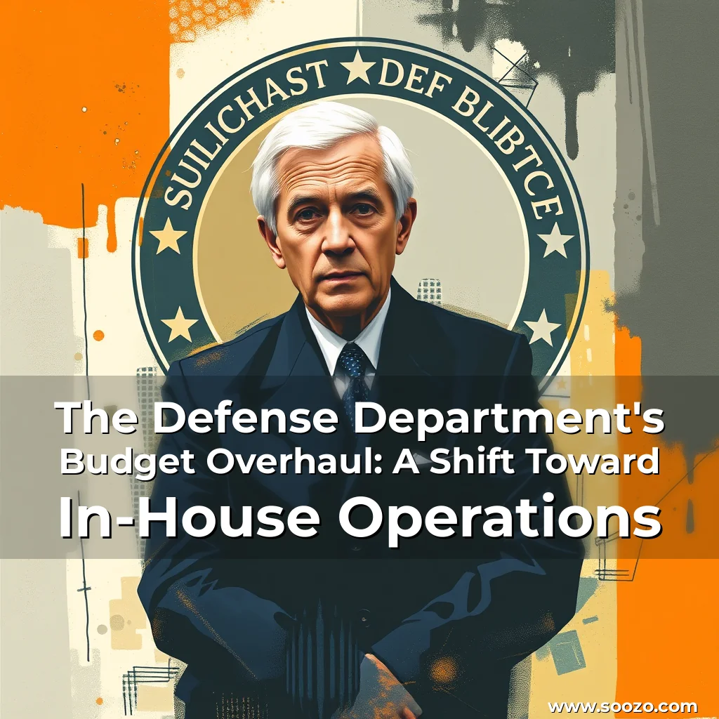 Artistic representation for The Defense Department's Budget Overhaul: A Shift Toward In-House Operations