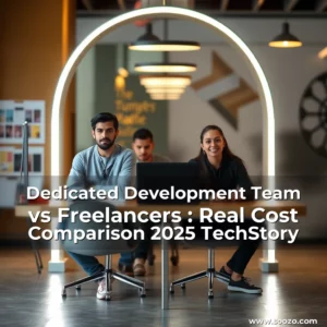 Artistic representation for Dedicated Development Team vs Freelancers : Real Cost Comparison 2025 TechStory