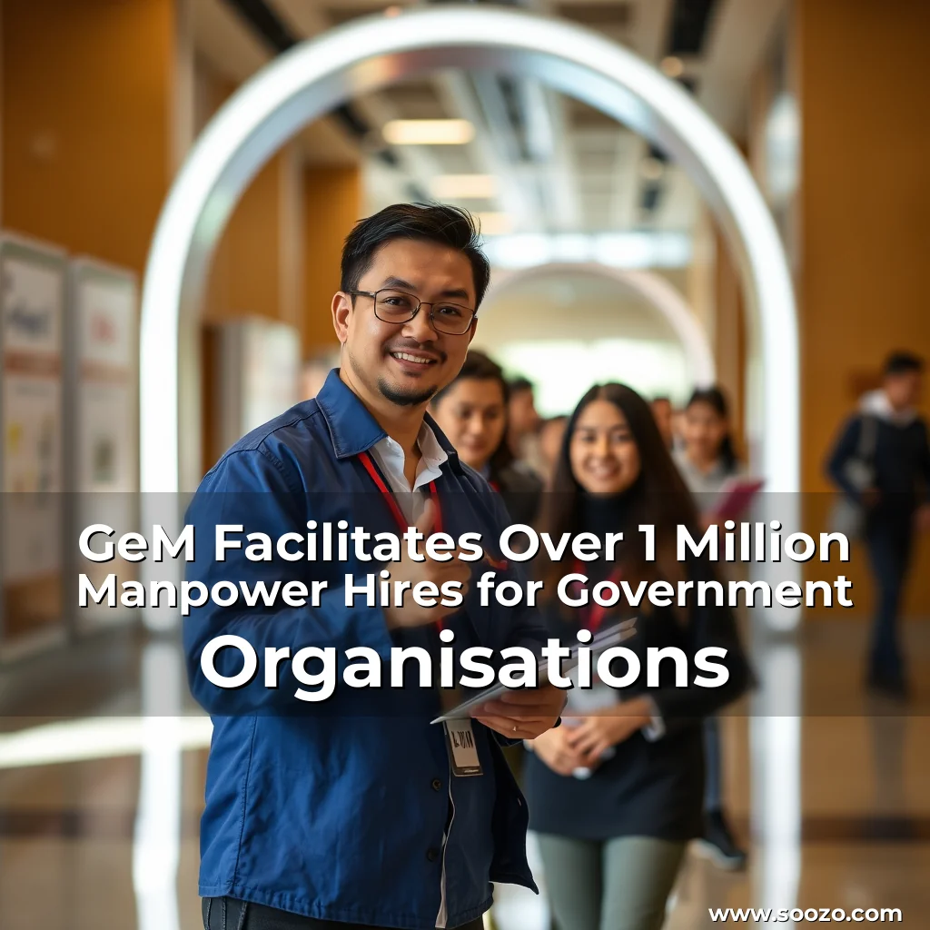 Artistic representation for GeM Facilitates Over 1 Million Manpower Hires for Government Organisations