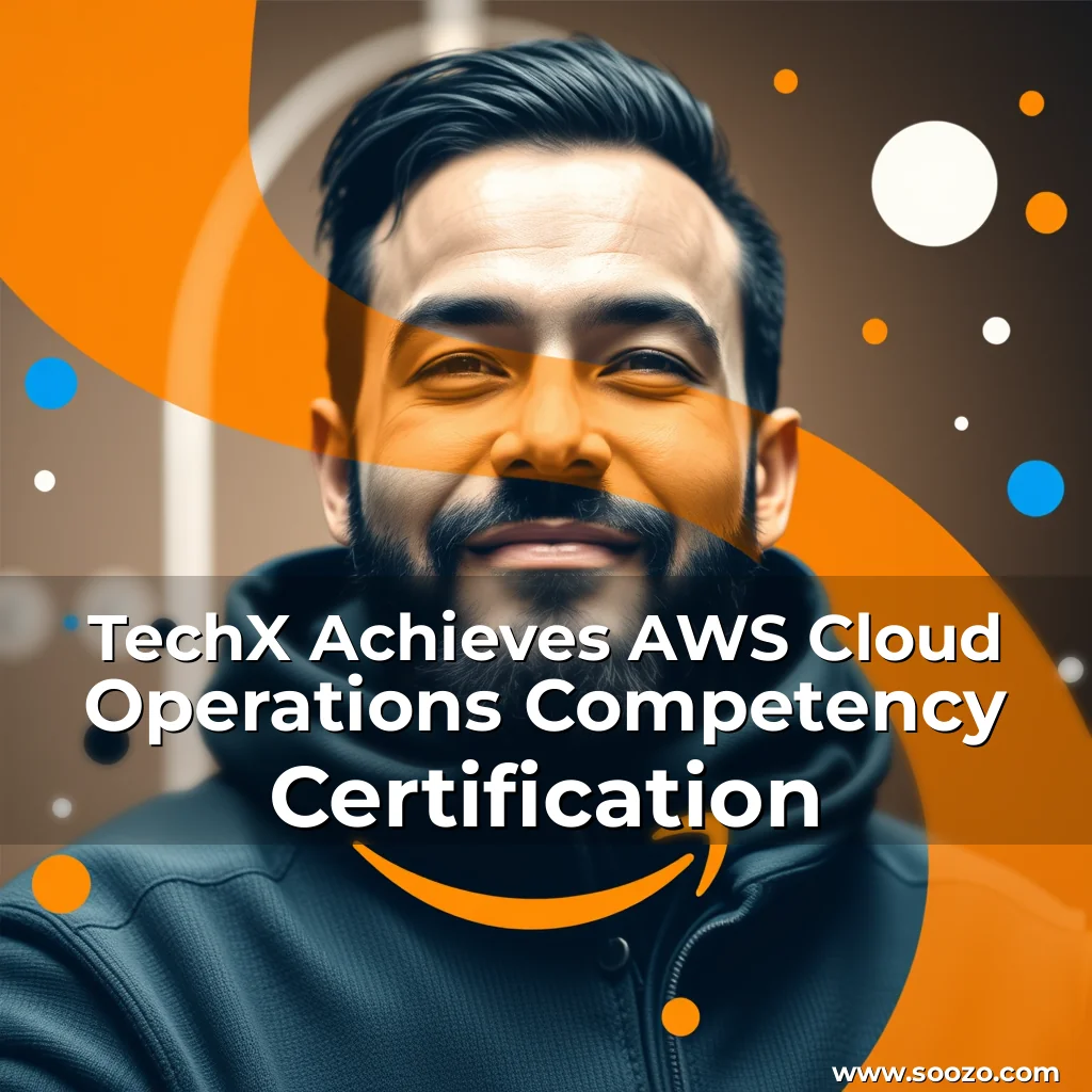 Artistic representation for TechX Achieves AWS Cloud Operations Competency Certification