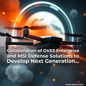 Artistic representation for Collaboration of OVES Enterprise and MSI Defense Solutions to Develop Next Generation AI-Powered Anti-Drone and Anti-Missile Systems