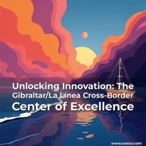 Artistic representation for Unlocking Innovation: The Gibraltar/La Línea Cross-Border Center of Excellence